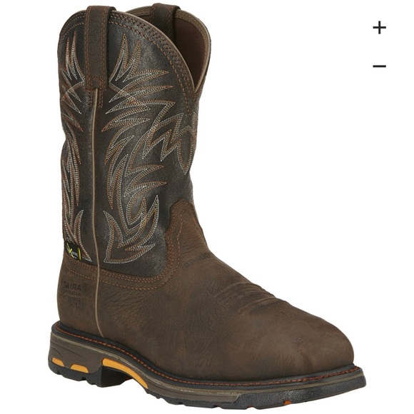 Ariat Other - !SOLD! ARIAT Mens Brown Leather WorkHog Waterproof Western Cowboy Work Boots